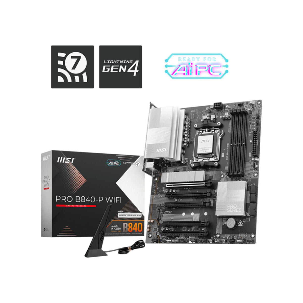 Motherboard MSI PRO B840-P WIFI AMD AM5 AMD Motherboard MSI PRO B840-P WIFI AMD AM5 AMD