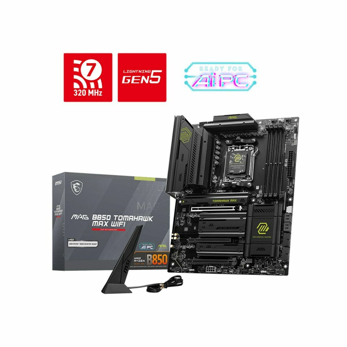 Motherboard MSI MAG B850 TOMAHAWK MAX WIFI Intel Wi-Fi 6 AMD AM5 AMD B850 Motherboard MSI MAG B850 TOMAHAWK MAX WIFI Intel Wi-Fi 6 AMD AM5 AMD B850