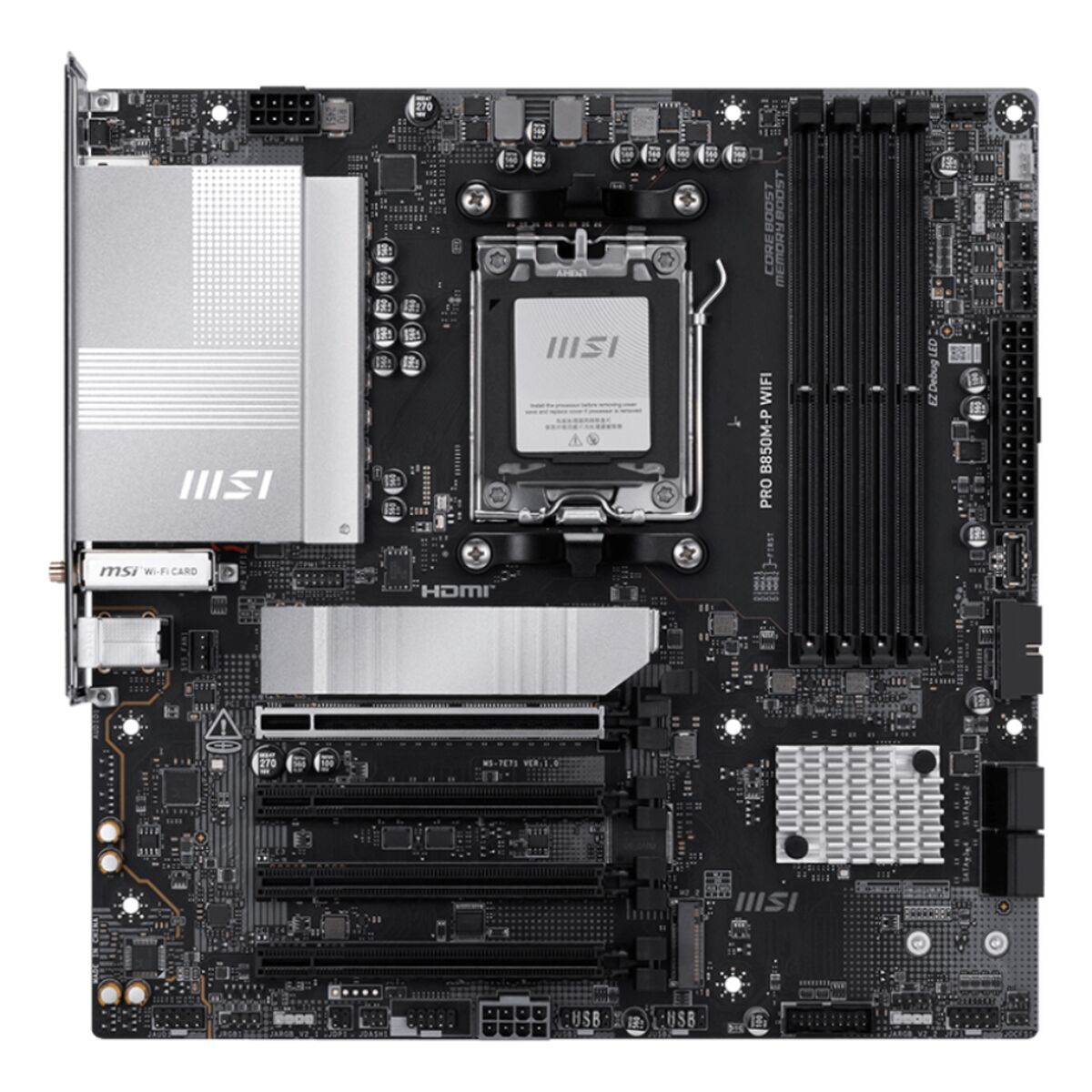 Motherboard MSI PRO B850M-P WIFI Intel Wi-Fi 6 AMD AM5 AMD B850 Motherboard MSI PRO B850M-P WIFI Intel Wi-Fi 6 AMD AM5 AMD B850