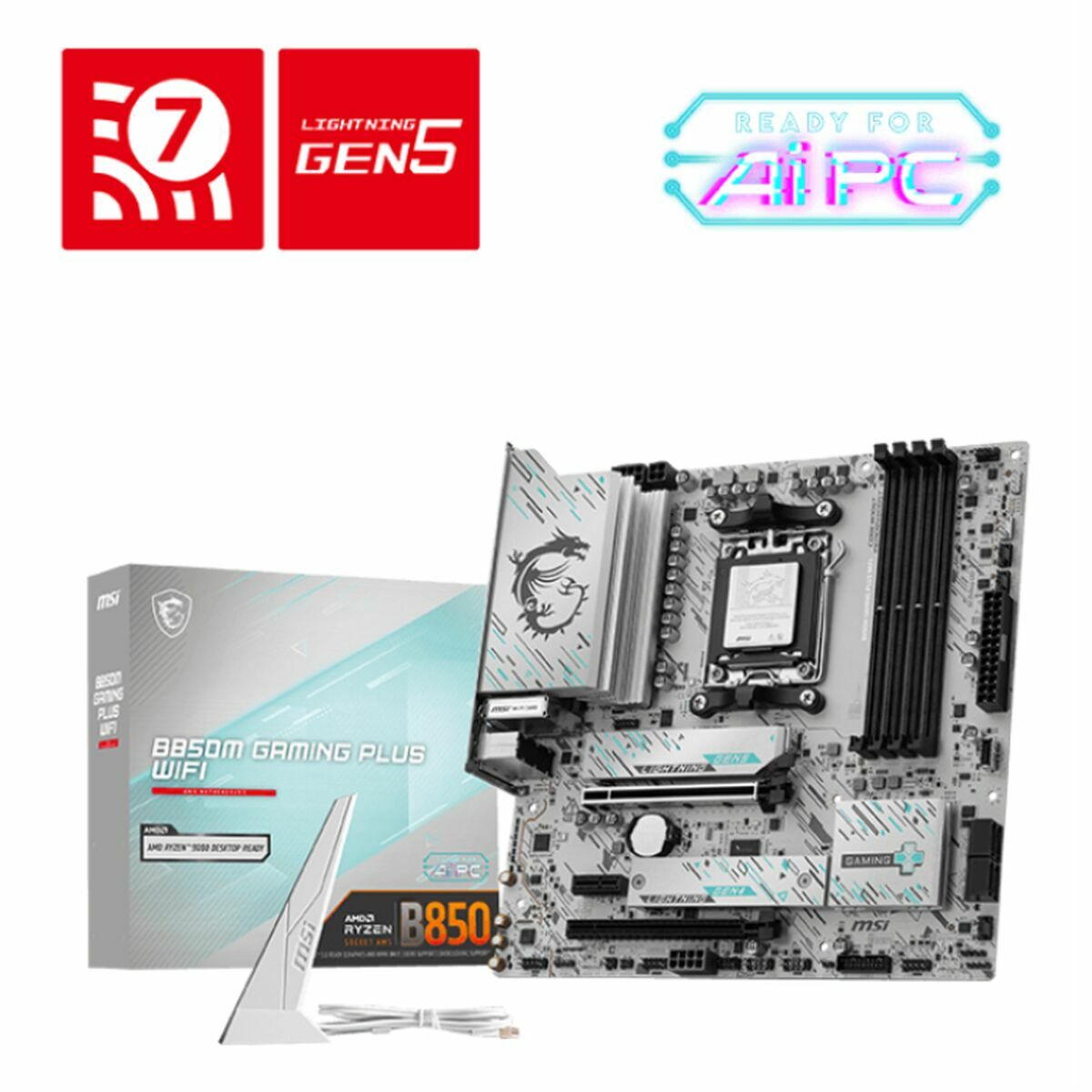 Motherboard MSI B850M GAMING PLUS WIFI6E Intel Wi-Fi 6 AMD AM5 AMD B850 Motherboard MSI B850M GAMING PLUS WIFI6E Intel Wi-Fi 6 AMD AM5 AMD B850