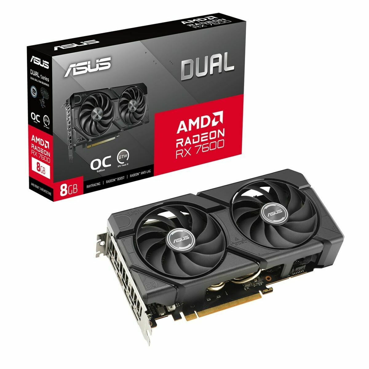 Graphics card Asus RX7600-O8G-EVO AMD Radeon RX 7600 8 GB GDDR6 Graphics card Asus RX7600-O8G-EVO AMD Radeon RX 7600 8 GB GDDR6