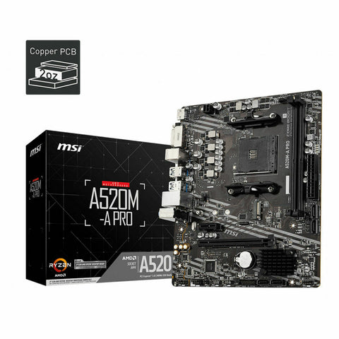 Motherboard MSI 7C96-001R AMD A520 AMD AM4 Motherboard MSI 7C96-001R AMD A520 AMD AM4