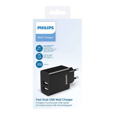 Wall Charger Philips DLP2610/12 15 W Black (1 Unit) Wall Charger Philips DLP2610/12 15 W Black (1 Unit)