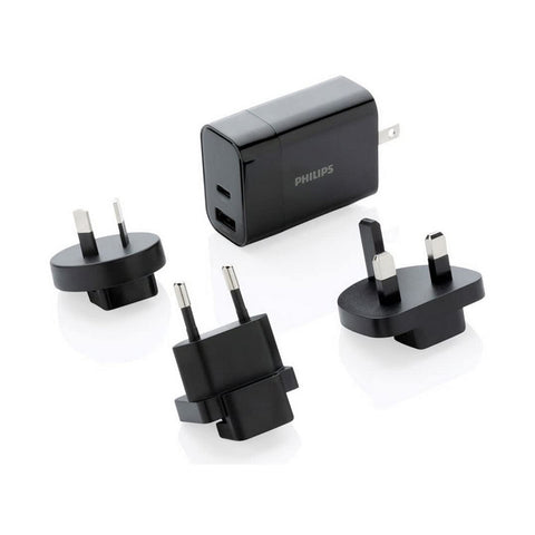 Universal Travel Power Adapter Philips Black 30 W Universal Travel Power Adapter Philips Black 30 W
