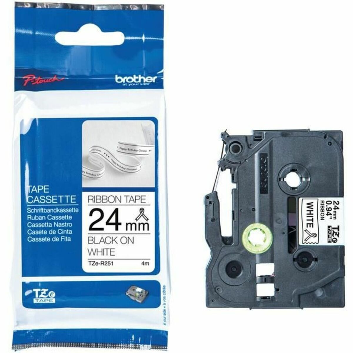 Original Dot Matrix Tape Brother TZE-R251 White Black Black/White (1 Unit) Original Dot Matrix Tape Brother TZE-R251 White Black Black/White (1 Unit)