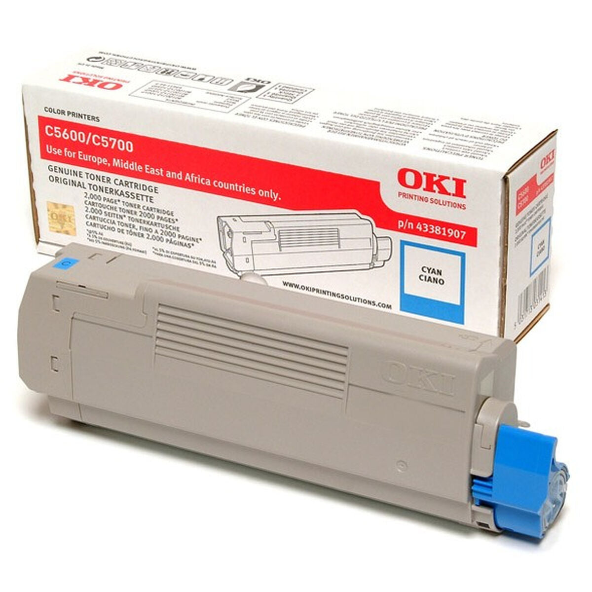 Original Toner OKI 43381907 Cyan Original Toner OKI 43381907 Cyan