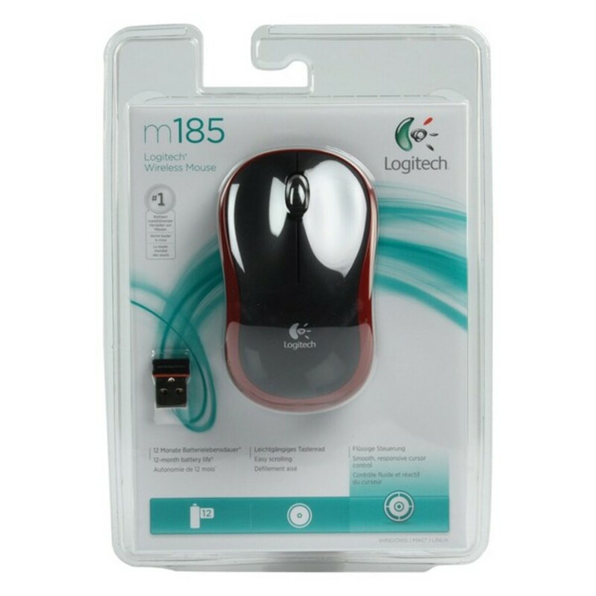 Optical Wireless Mouse Logitech 910-002237 Red Optical Wireless Mouse Logitech 910-002237 Red