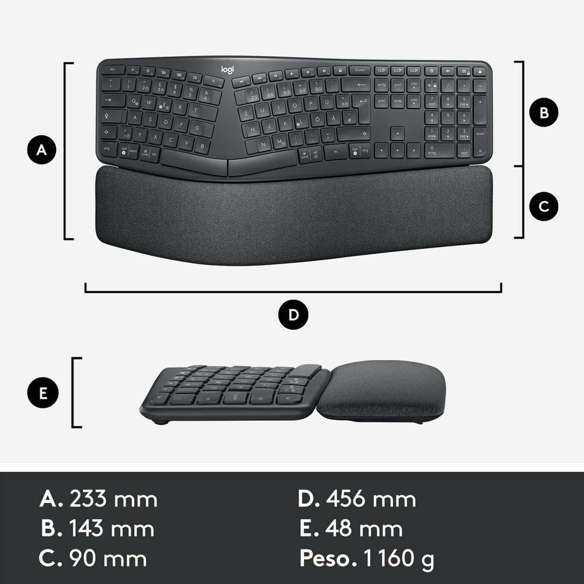 Keyboard Logitech 920-010105 Black Grey Graphite Spanish Qwerty Keyboard Logitech 920-010105 Black Grey Graphite Spanish Qwerty