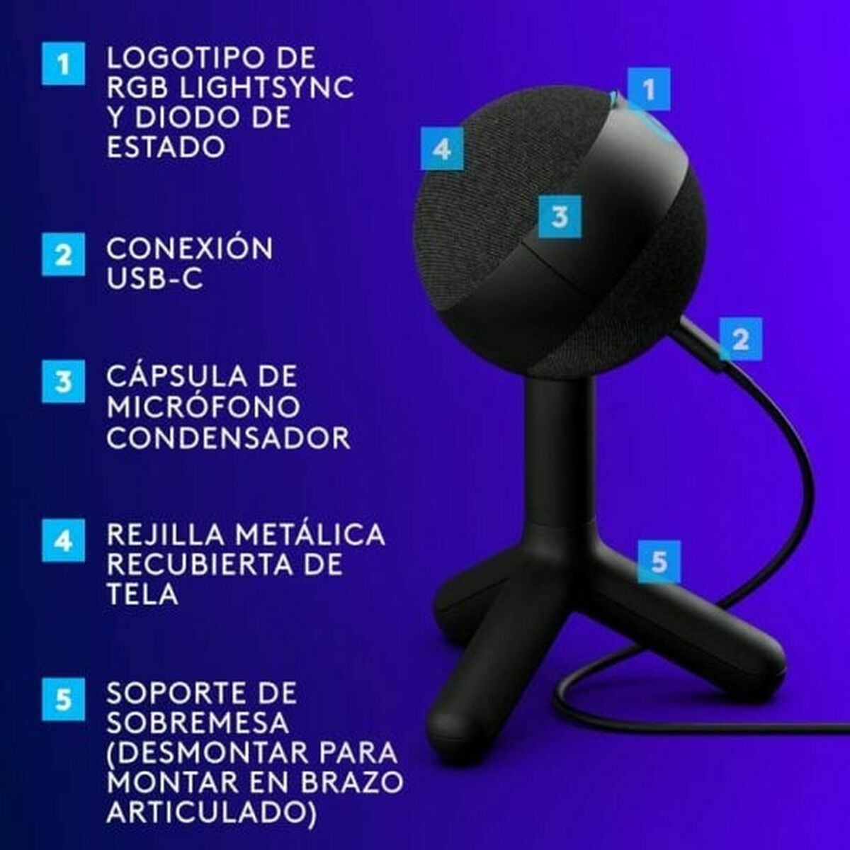 Microphone Logitech 988-000551 Black Microphone Logitech 988-000551 Black