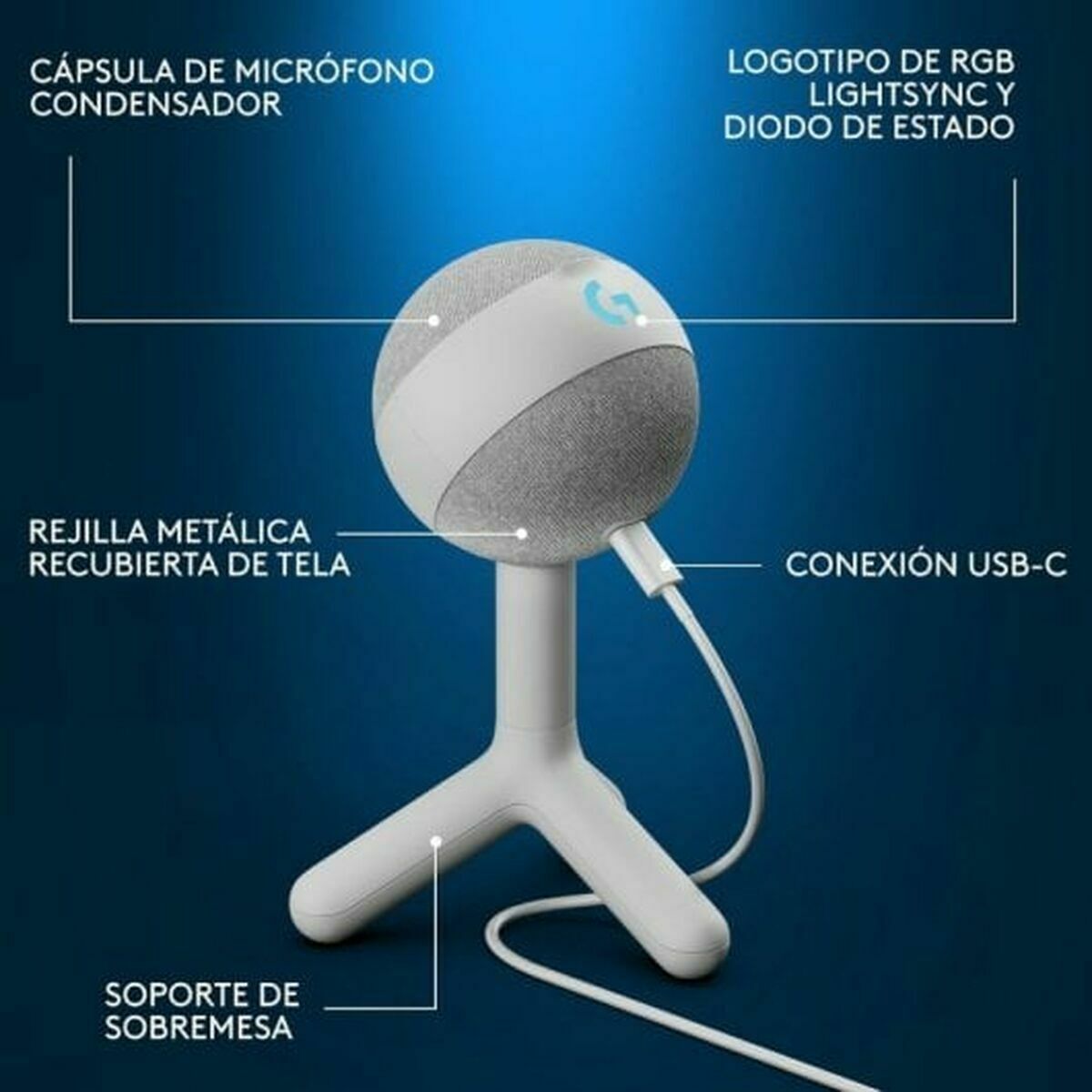 Microphone Logitech 988-000558 White Microphone Logitech 988-000558 White