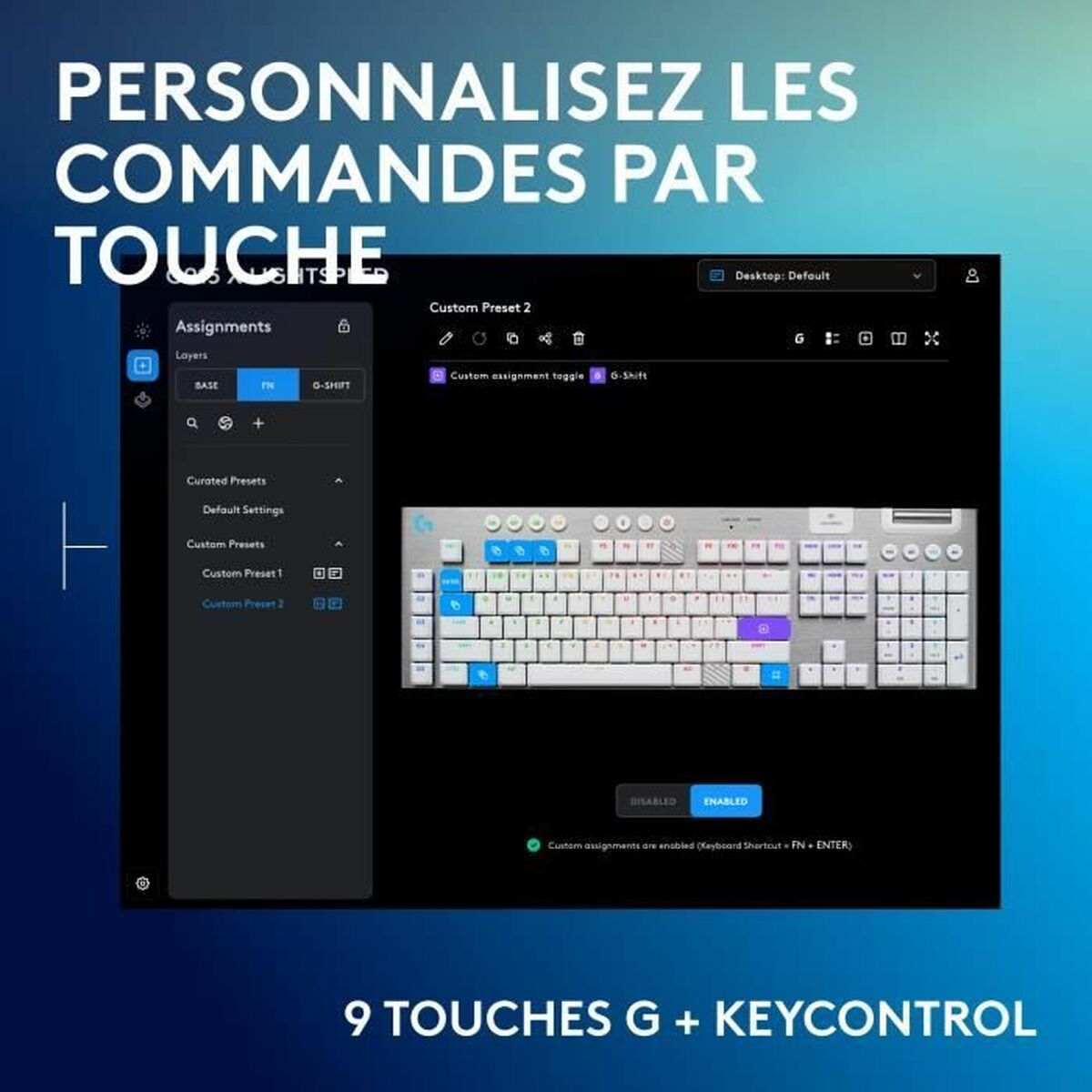 Wireless Keyboard Logitech G915 X White AZERTY Wireless Keyboard Logitech G915 X White AZERTY