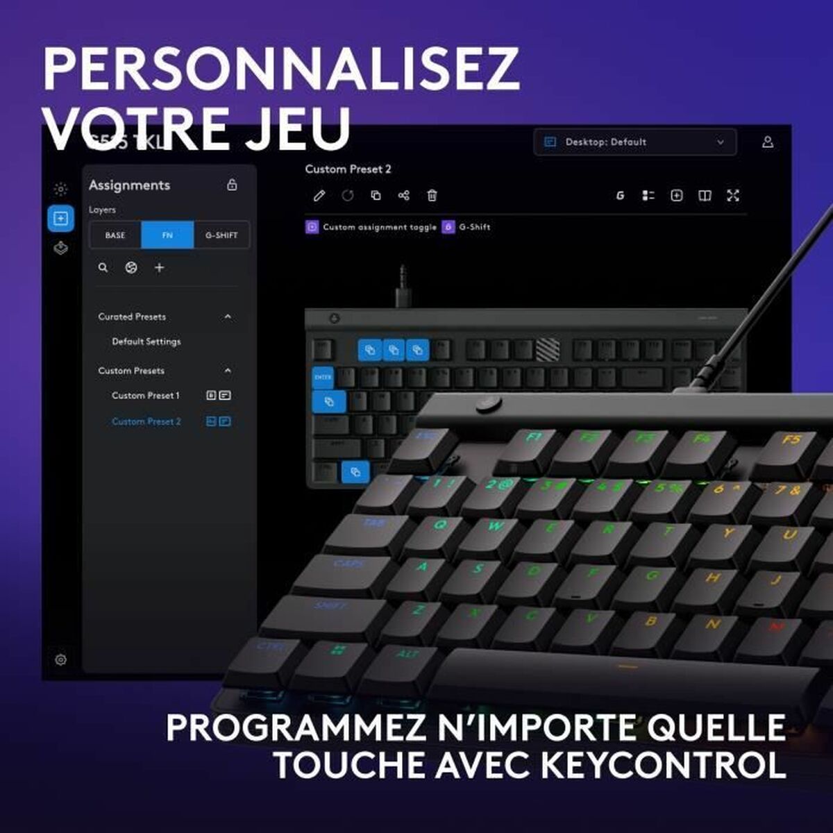 Keyboard Logitech G515 TKL Black AZERTY Keyboard Logitech G515 TKL Black AZERTY
