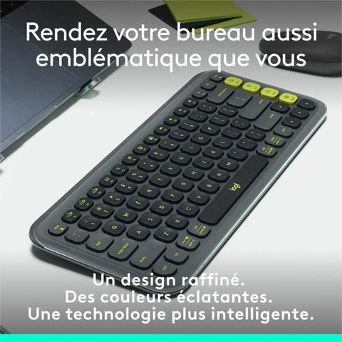 Wireless Keyboard Logitech Pop Icon Keys Dark grey AZERTY Wireless Keyboard Logitech Pop Icon Keys Dark grey AZERTY