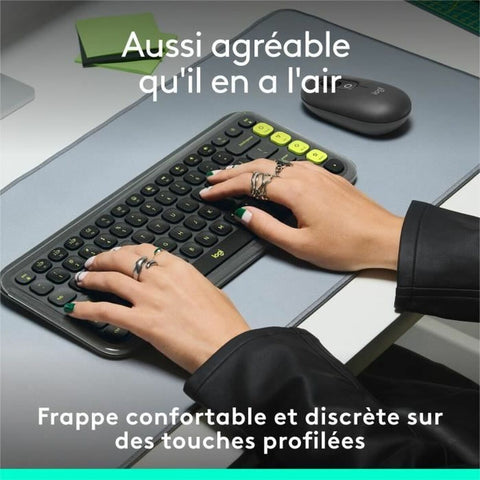 Wireless Keyboard Logitech Pop Icon Keys Dark grey AZERTY Wireless Keyboard Logitech Pop Icon Keys Dark grey AZERTY