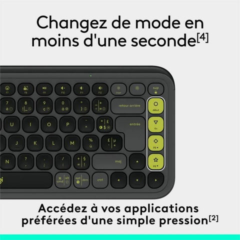 Wireless Keyboard Logitech Pop Icon Keys Dark grey AZERTY Wireless Keyboard Logitech Pop Icon Keys Dark grey AZERTY