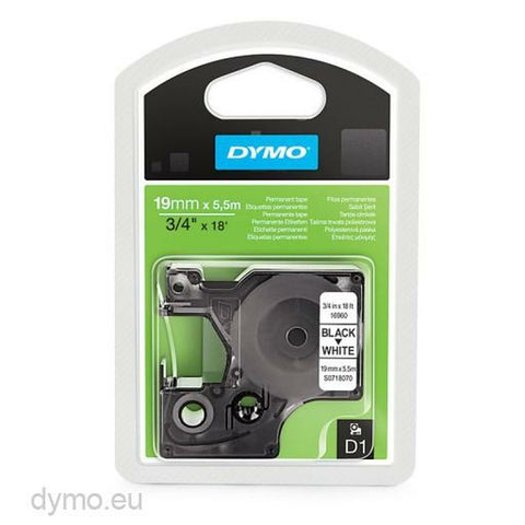 Laminated Tape for Labelling Machines Dymo 16960 White Black 19 mm x 5,5 m Laminated Tape for Labelling Machines Dymo 16960 White Black 19 mm x 5,5 m