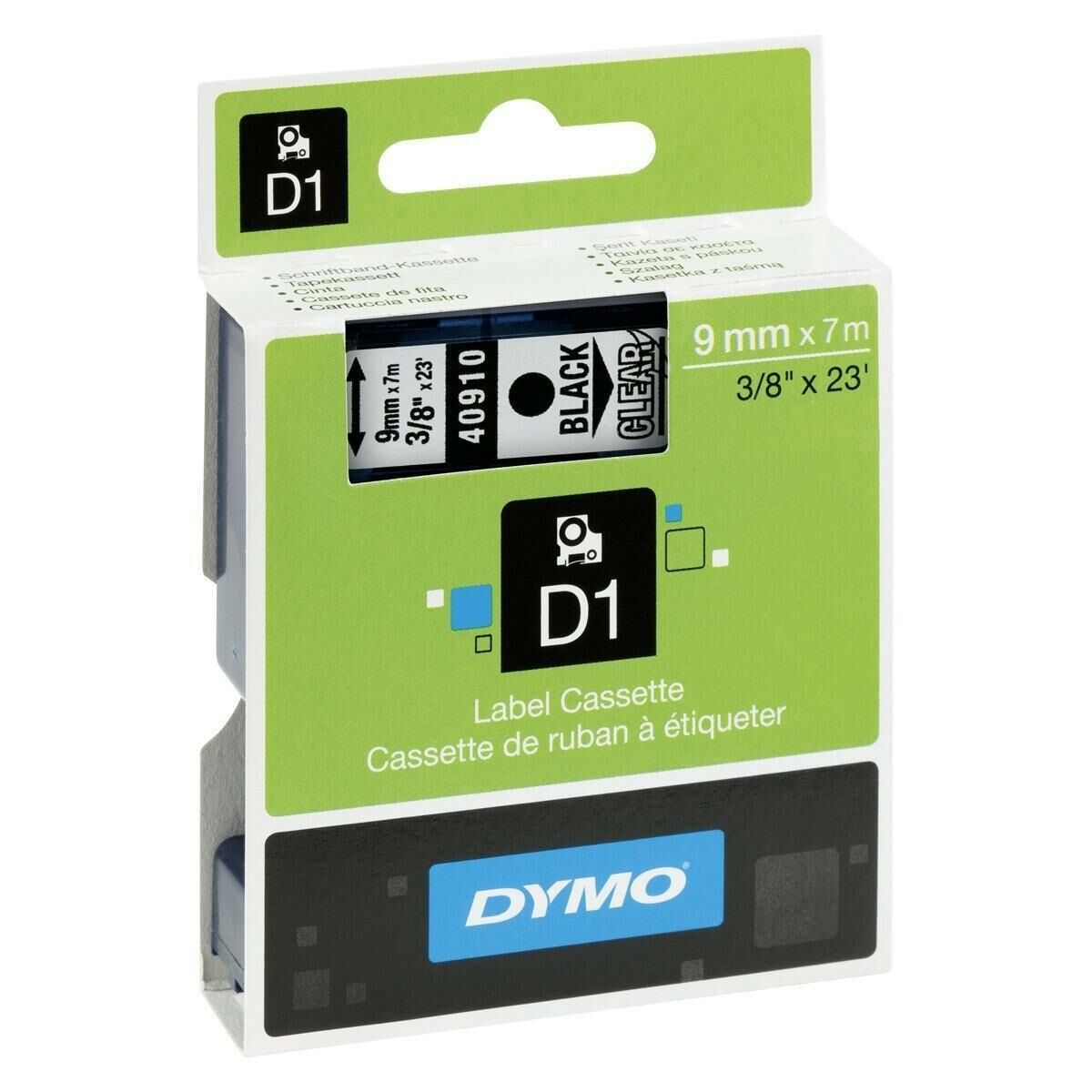 Laminated Tape for Labelling Machines Dymo D1 40910 9 mm LabelManager™ Transparent Black (5 Units) Laminated Tape for Labelling Machines Dymo D1 40910 9 mm LabelManager™ Transparent Black (5 Units)