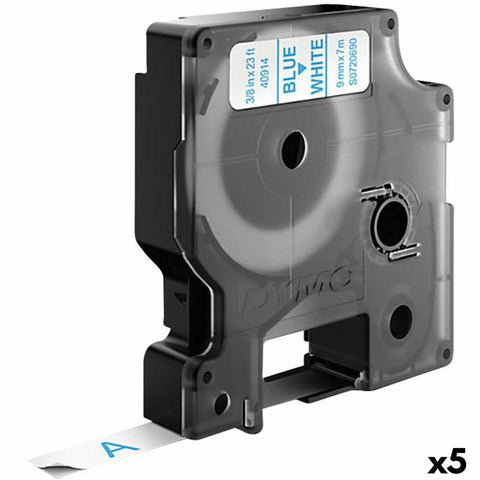 Laminated Tape for Labelling Machines Dymo D1 40914 9 mm LabelManager™ White Blue (5 Units) Laminated Tape for Labelling Machines Dymo D1 40914 9 mm LabelManager™ White Blue (5 Units)