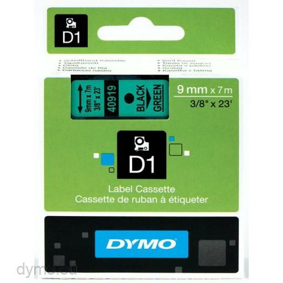 Laminated Tape for Labelling Machines Dymo D1 40919 9 mm LabelManager™ Black Green (5 Units) Laminated Tape for Labelling Machines Dymo D1 40919 9 mm LabelManager™ Black Green (5 Units)