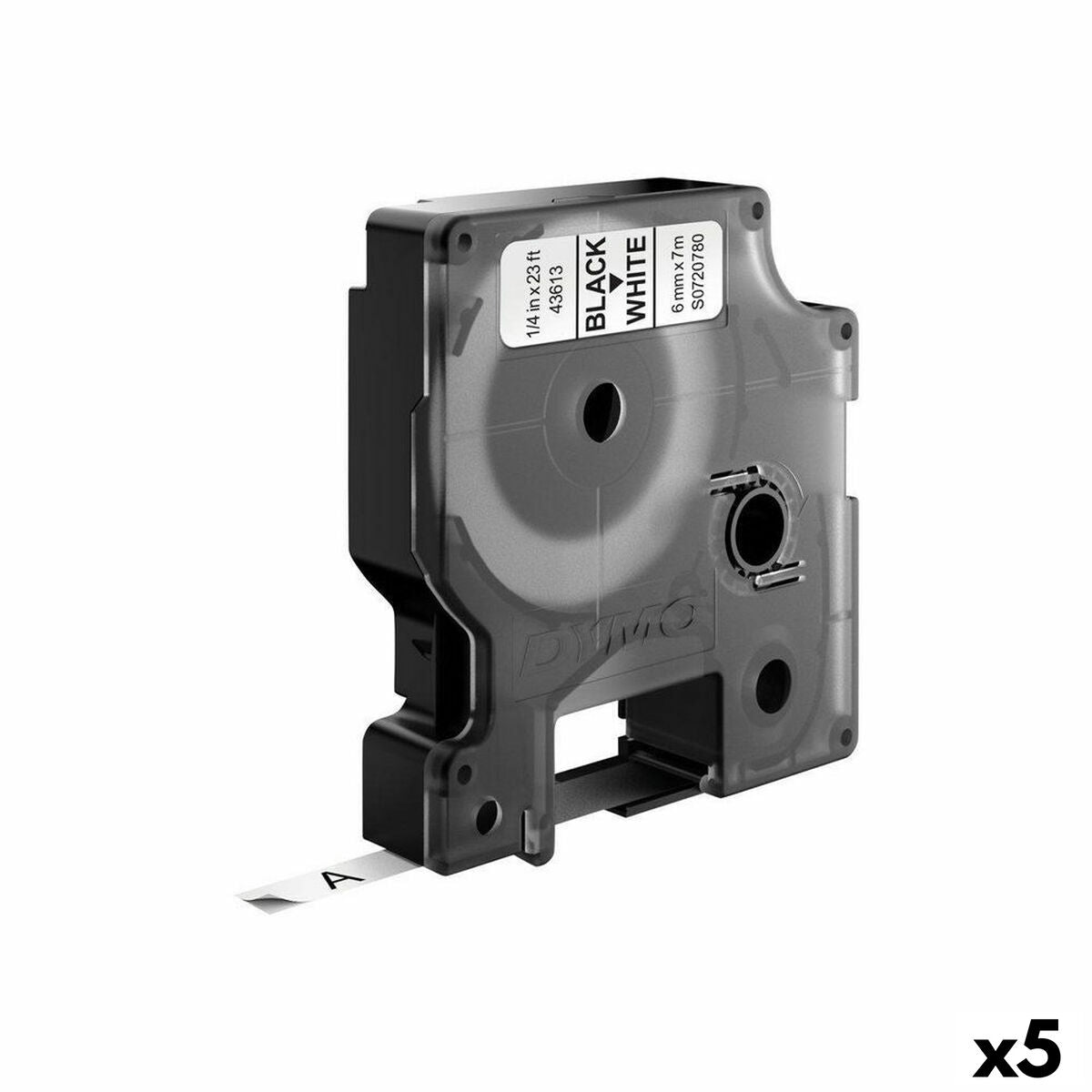 Laminated Tape for Labelling Machines Dymo D1 43613 6 mm LabelManager™ White Black (5 Units) Laminated Tape for Labelling Machines Dymo D1 43613 6 mm LabelManager™ White Black (5 Units)