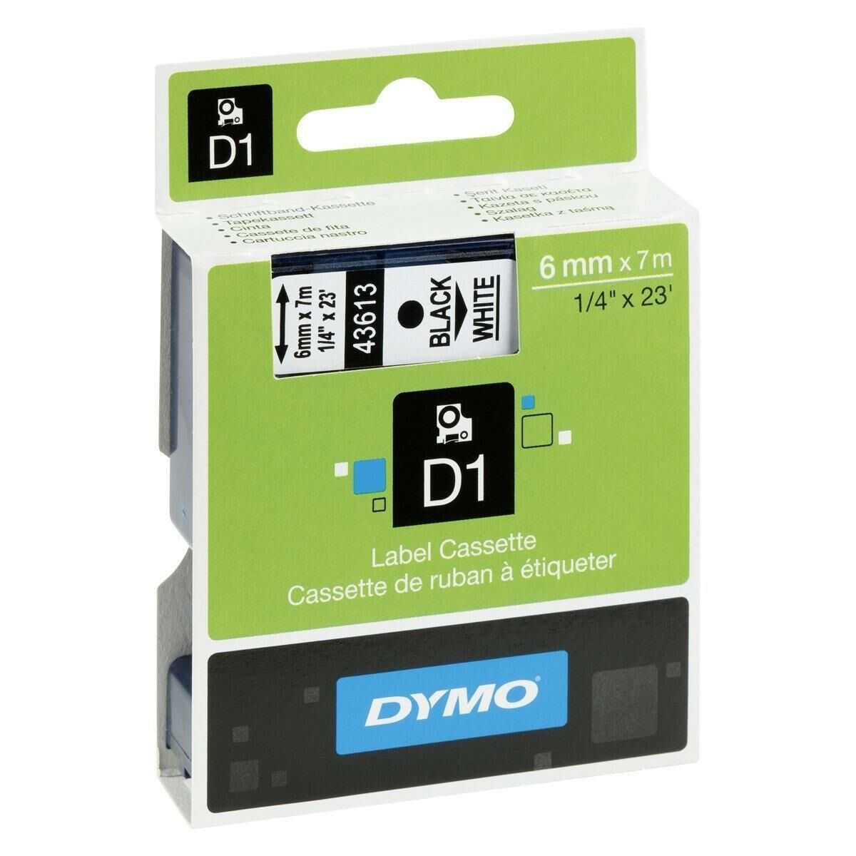 Laminated Tape for Labelling Machines Dymo D1 43613 6 mm LabelManager™ White Black (5 Units) Laminated Tape for Labelling Machines Dymo D1 43613 6 mm LabelManager™ White Black (5 Units)
