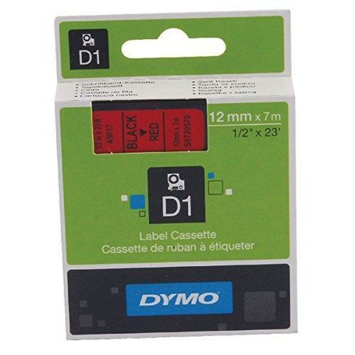 Laminated Tape for Labelling Machines Dymo D1 45017 12 mm LabelManager™ Red Black (5 Units) Laminated Tape for Labelling Machines Dymo D1 45017 12 mm LabelManager™ Red Black (5 Units)