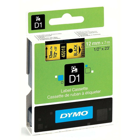 Laminated Tape for Labelling Machines Dymo D1 45018 12 mm LabelManager™ Yellow Black (5 Units) Laminated Tape for Labelling Machines Dymo D1 45018 12 mm LabelManager™ Yellow Black (5 Units)