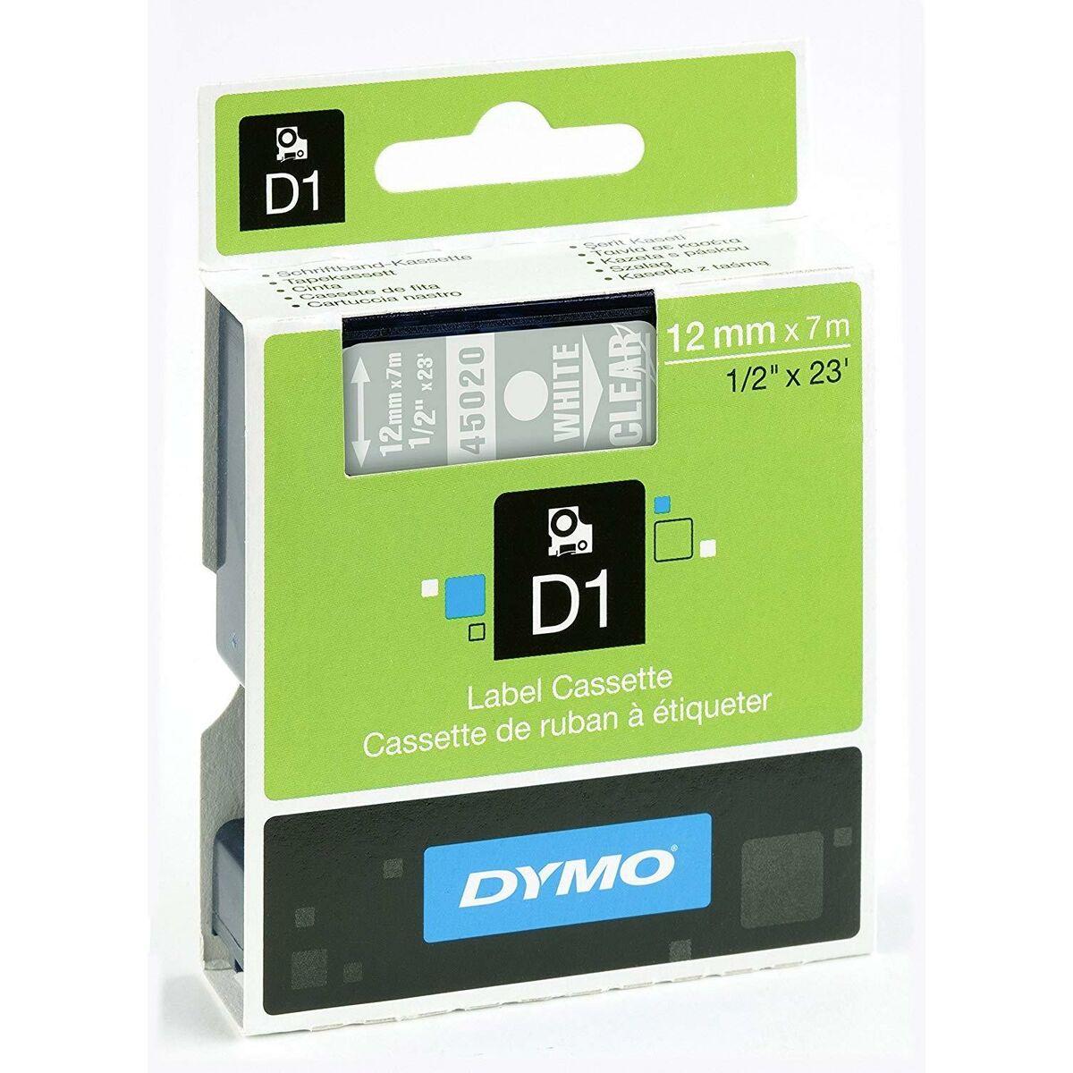 Laminated Tape for Labelling Machines Dymo D1 45020 12 mm LabelManager™ White Transparent (5 Units) Laminated Tape for Labelling Machines Dymo D1 45020 12 mm LabelManager™ White Transparent (5 Units)