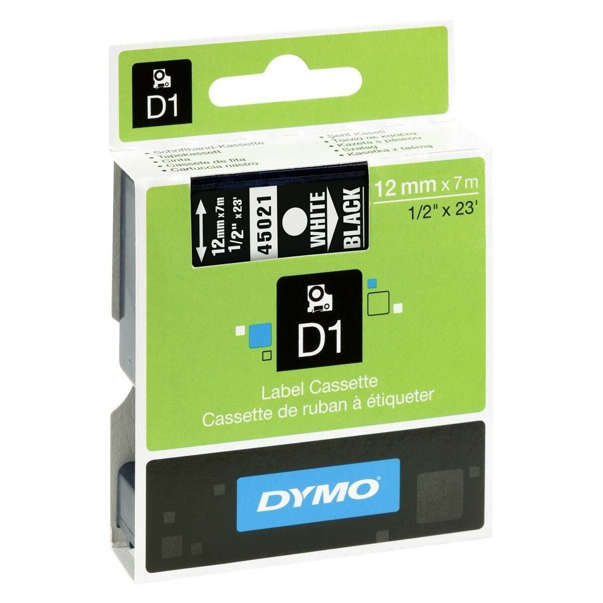 Laminated Tape for Labelling Machines Dymo D1 45021 12 mm LabelManager™ White Black (5 Units) Laminated Tape for Labelling Machines Dymo D1 45021 12 mm LabelManager™ White Black (5 Units)
