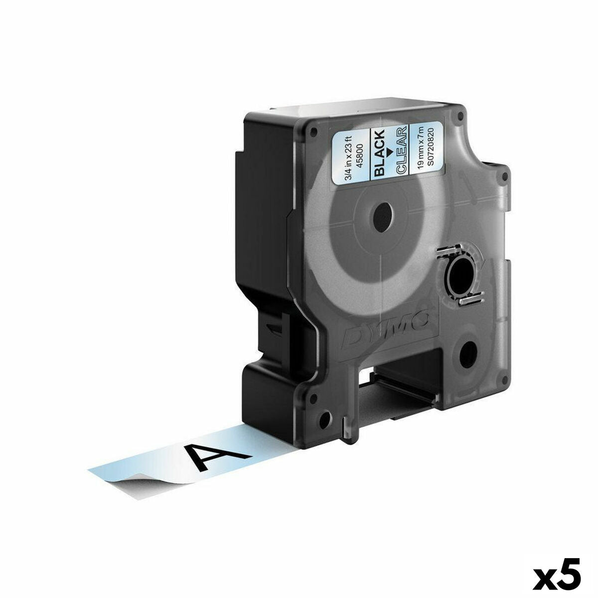 Laminated Tape for Labelling Machines Dymo D1 45800 LabelManager™ Black Transparent (5 Units) Laminated Tape for Labelling Machines Dymo D1 45800 LabelManager™ Black Transparent (5 Units)