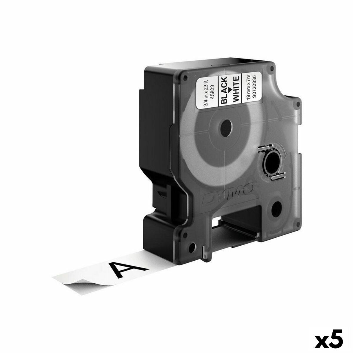 Laminated Tape for Labelling Machines Dymo D1 45803 LabelManager™ White Black (5 Units) Laminated Tape for Labelling Machines Dymo D1 45803 LabelManager™ White Black (5 Units)