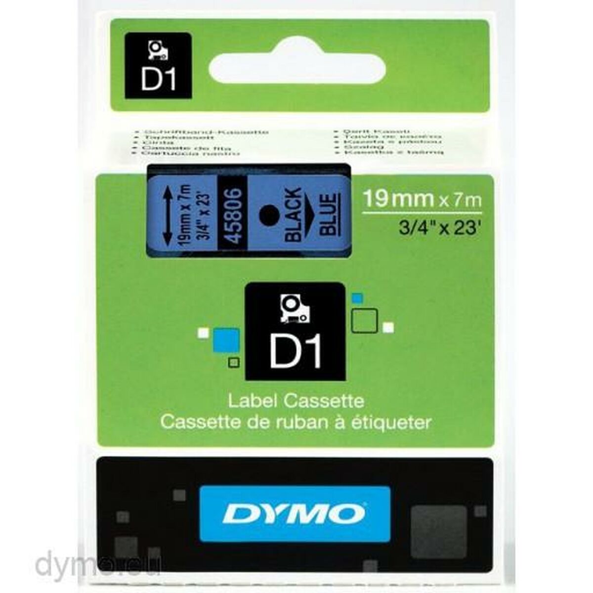 Laminated Tape for Labelling Machines Dymo D1 45806 LabelManager™ Black Blue (5 Units) Laminated Tape for Labelling Machines Dymo D1 45806 LabelManager™ Black Blue (5 Units)