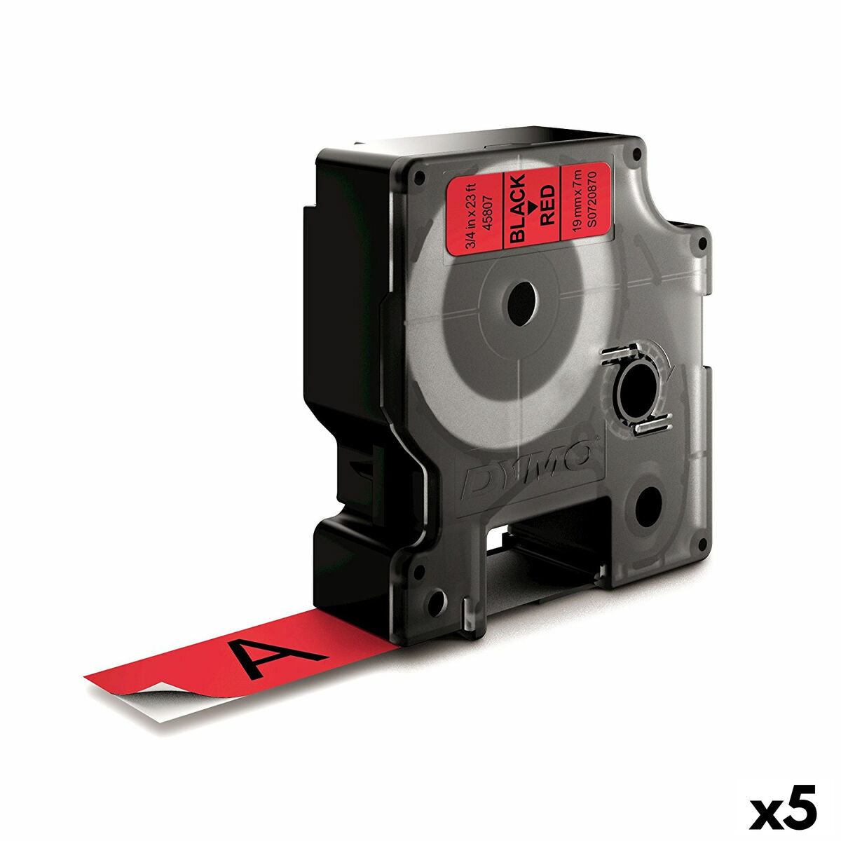 Laminated Tape for Labelling Machines Dymo D1 45807 LabelManager™ Black Red (5 Units) Laminated Tape for Labelling Machines Dymo D1 45807 LabelManager™ Black Red (5 Units)
