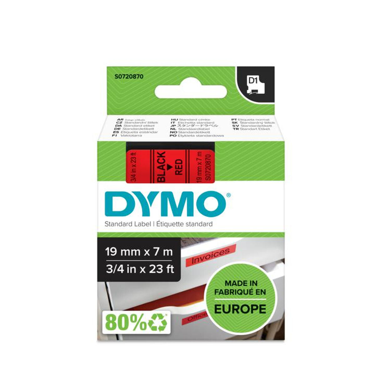 Laminated Tape for Labelling Machines Dymo D1 45807 LabelManager™ Black Red (5 Units) Laminated Tape for Labelling Machines Dymo D1 45807 LabelManager™ Black Red (5 Units)