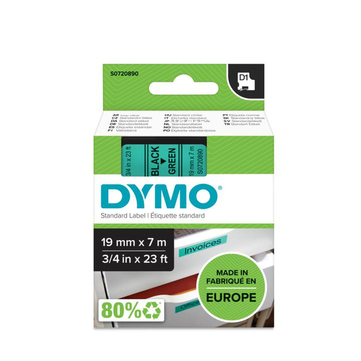 Laminated Tape for Labelling Machines Dymo D1 45809 LabelManager™ Black Green (5 Units) Laminated Tape for Labelling Machines Dymo D1 45809 LabelManager™ Black Green (5 Units)