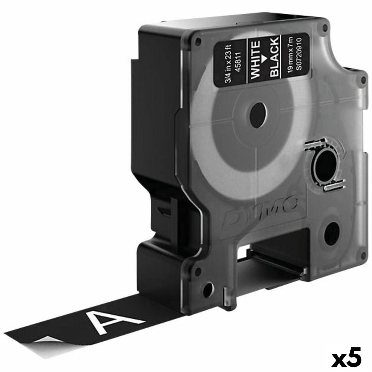 Laminated Tape for Labelling Machines Dymo D1 45811 LabelManager™ White Black (5 Units) Laminated Tape for Labelling Machines Dymo D1 45811 LabelManager™ White Black (5 Units)