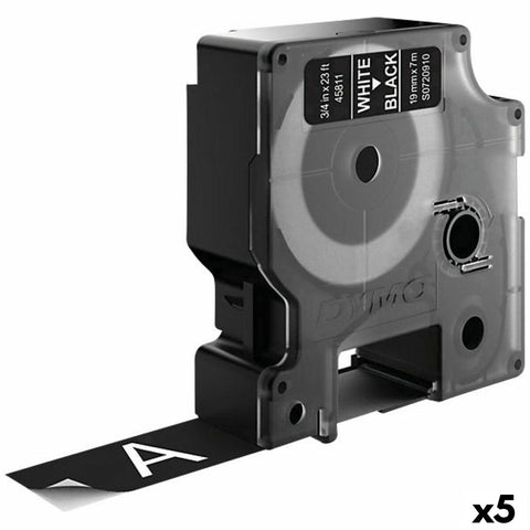 Laminated Tape for Labelling Machines Dymo D1 45811 LabelManager™ White Black (5 Units) Laminated Tape for Labelling Machines Dymo D1 45811 LabelManager™ White Black (5 Units)