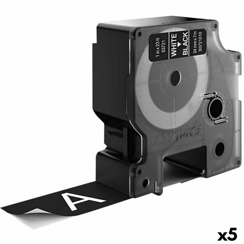 Laminated Tape for Labelling Machines Dymo D1 53721 24 mm LabelManager™ White Black (5 Units) Laminated Tape for Labelling Machines Dymo D1 53721 24 mm LabelManager™ White Black (5 Units)
