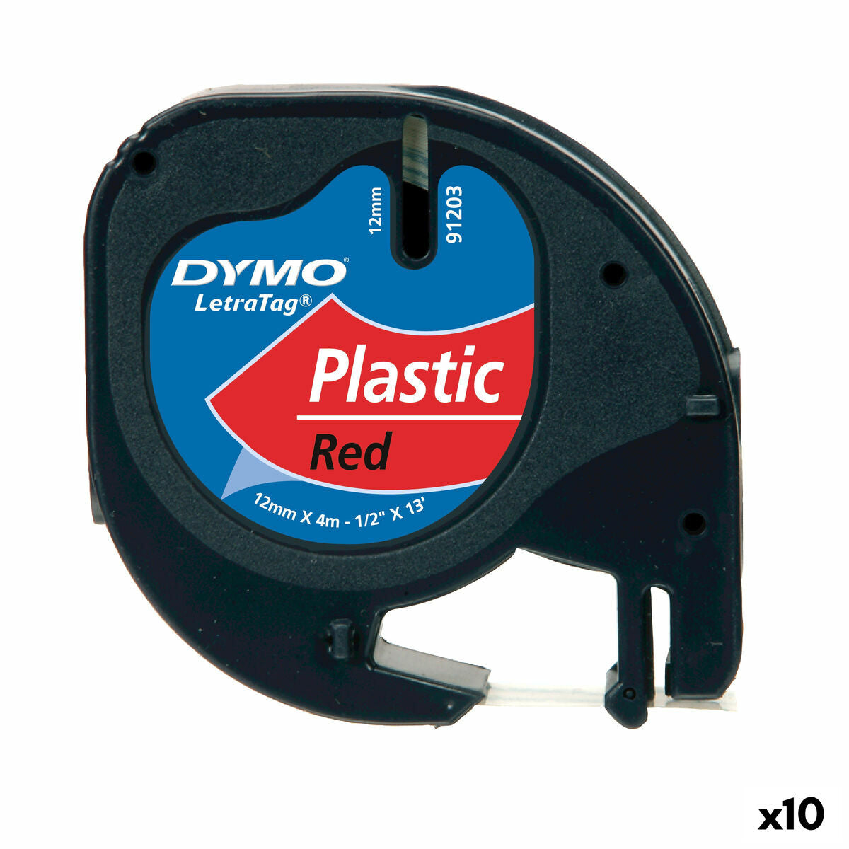Laminated Tape for Labelling Machines Dymo 91203 12 mm LetraTag® Black Red (10 Units) Laminated Tape for Labelling Machines Dymo 91203 12 mm LetraTag® Black Red (10 Units)