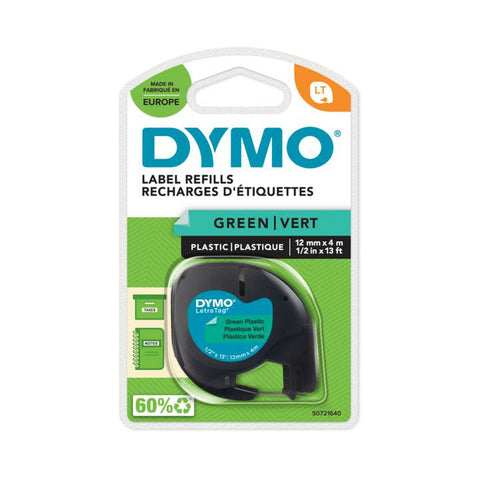 Laminated Tape for Labelling Machines Dymo 91204 12 mm LetraTag® Black Green (10 Units) Laminated Tape for Labelling Machines Dymo 91204 12 mm LetraTag® Black Green (10 Units)
