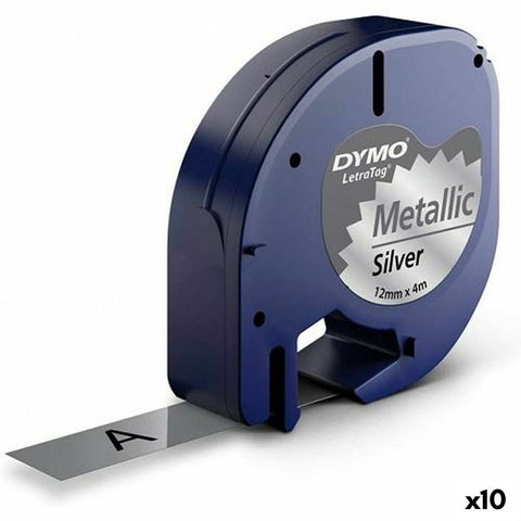 Laminated Tape for Labelling Machines Dymo 91208 LetraTag® Black Silver 12 mm (10Units) Laminated Tape for Labelling Machines Dymo 91208 LetraTag® Black Silver 12 mm (10Units)
