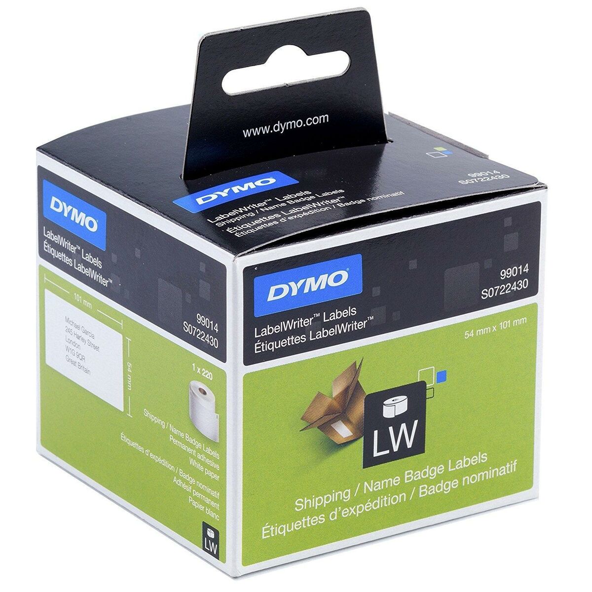 Original Dot Matrix Tape Dymo S0722430 White Black/White Original Dot Matrix Tape Dymo S0722430 White Black/White