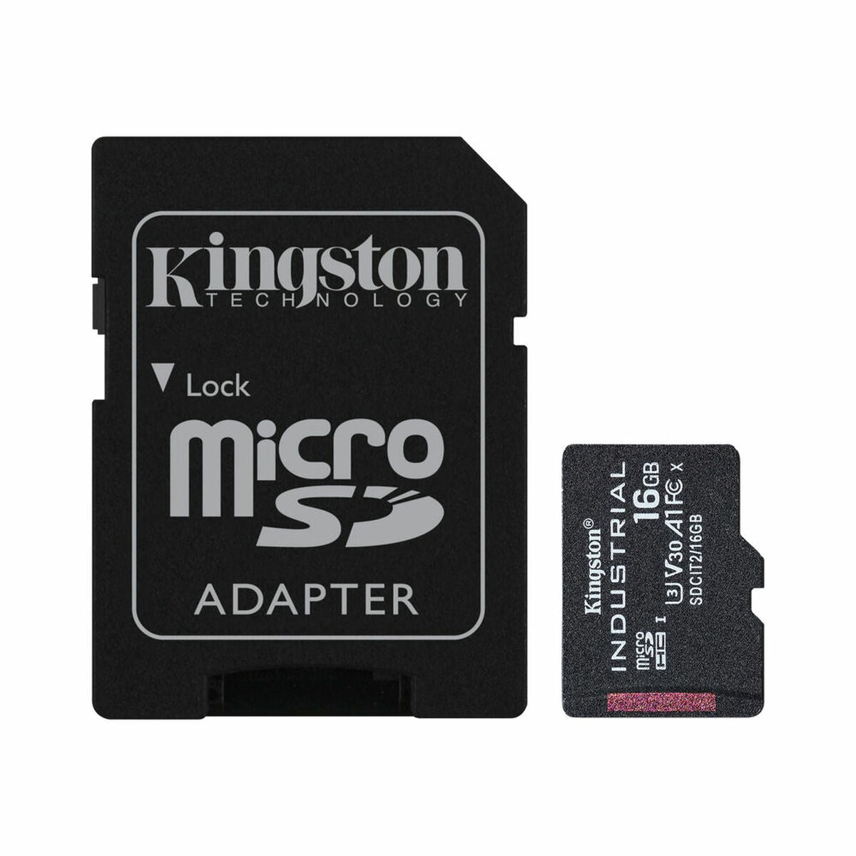 Micro SD Memory Card with Adaptor Kingston Industrial 16GB 16 GB Micro SD Memory Card with Adaptor Kingston Industrial 16GB 16 GB