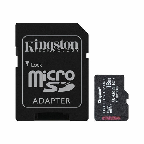 Micro SD Memory Card with Adaptor Kingston Industrial 16GB 16 GB Micro SD Memory Card with Adaptor Kingston Industrial 16GB 16 GB