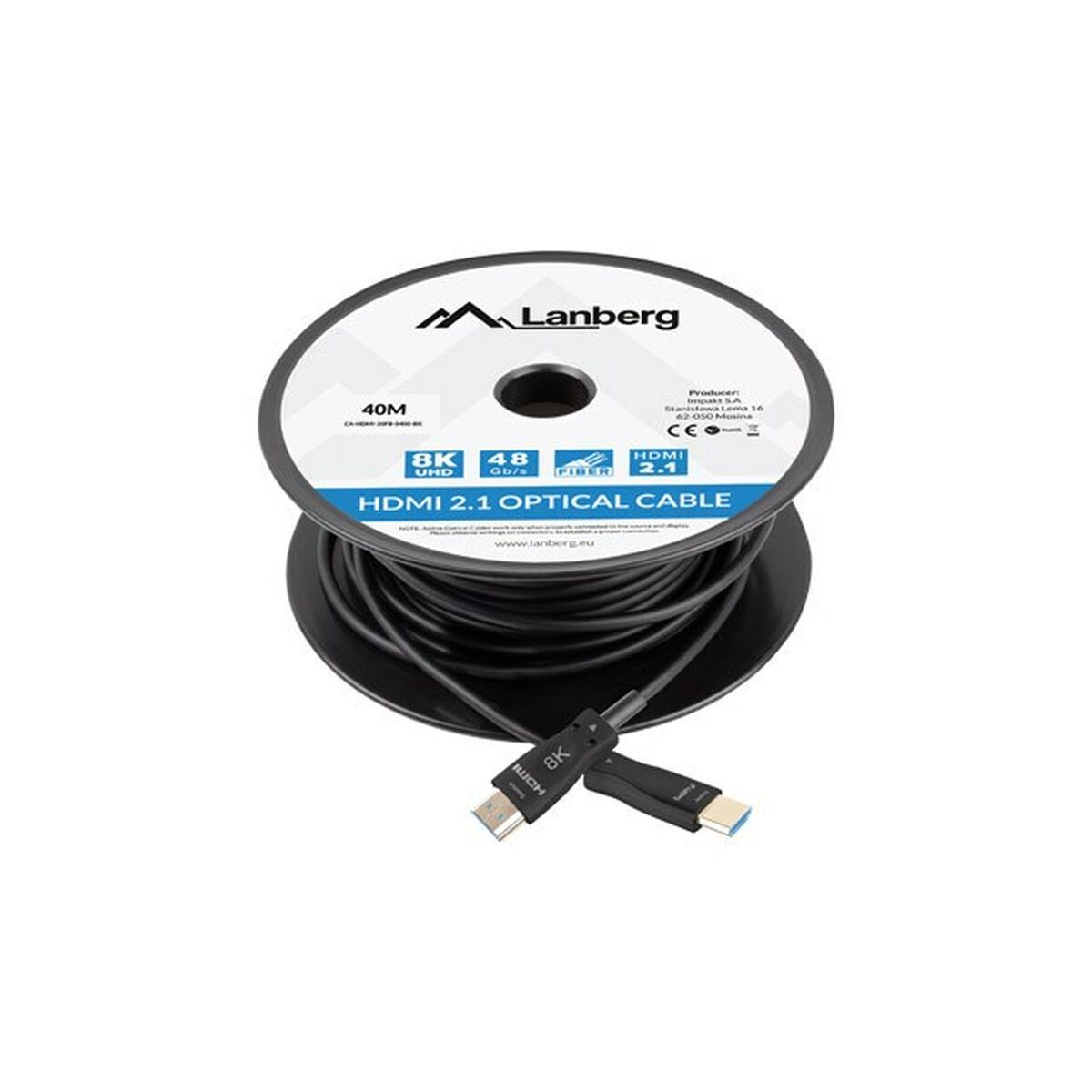 HDMI Cable Lanberg CA-HDMI-30FB-0400-BK Black 40 m HDMI Cable Lanberg CA-HDMI-30FB-0400-BK Black 40 m