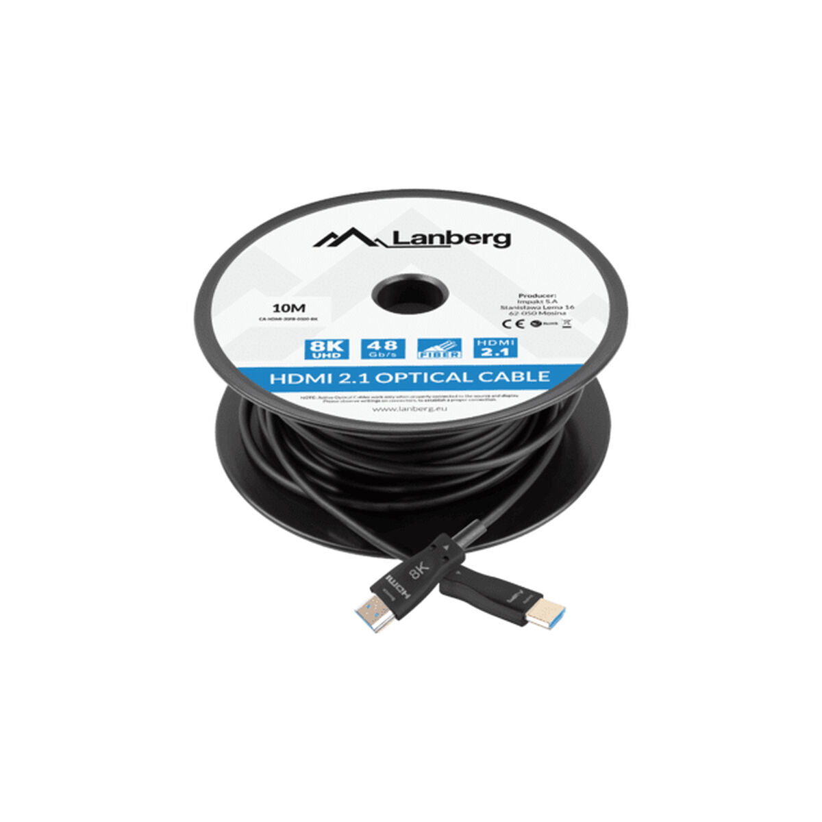 HDMI Cable Lanberg CA-HDMI-30FB-0100-BK Black 10 m HDMI Cable Lanberg CA-HDMI-30FB-0100-BK Black 10 m