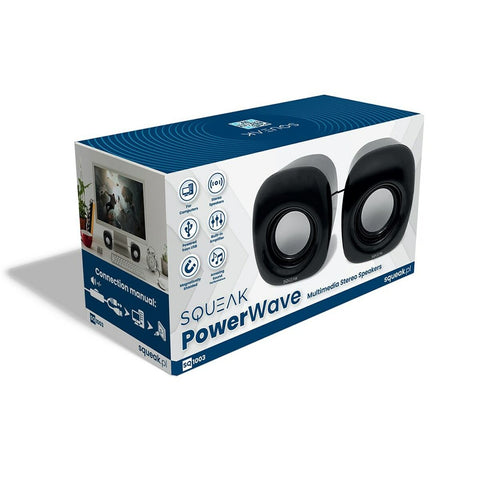 PC Speakers SQUEAK SQ1003 Black 8 W PC Speakers SQUEAK SQ1003 Black 8 W