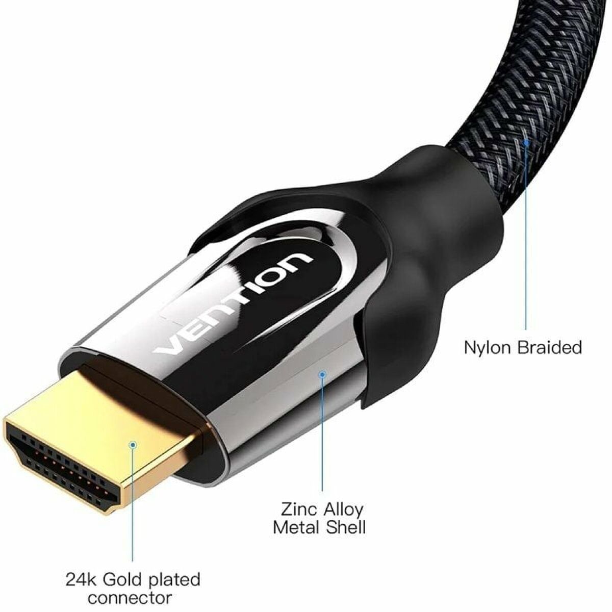 HDMI Cable Vention VAA-B05-B500 5 m Black HDMI Cable Vention VAA-B05-B500 5 m Black