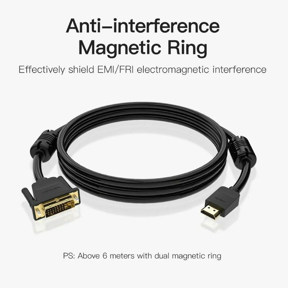 DVI to HDMI Adapter Vention ABFBH Black 2 m DVI to HDMI Adapter Vention ABFBH Black 2 m