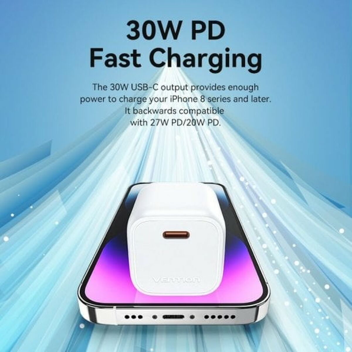 Wall Charger Vention FAKP0-EU Pink 30 W USB-C Wall Charger Vention FAKP0-EU Pink 30 W USB-C